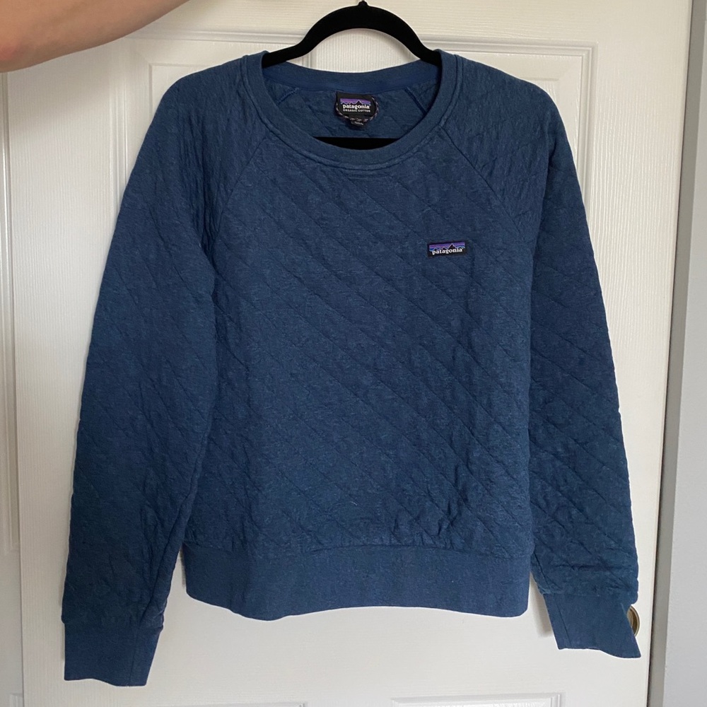 EUC Patagonia Quilted Crewneck Blue M
